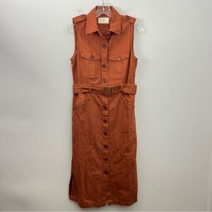 Reissue Linen Cotton Midi Dress Tall